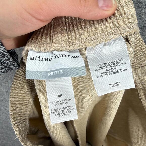 Alfred Dunner Dress Pants Women 8P Petite Beige High Rise Pleated Straight - Picture 4 of 5